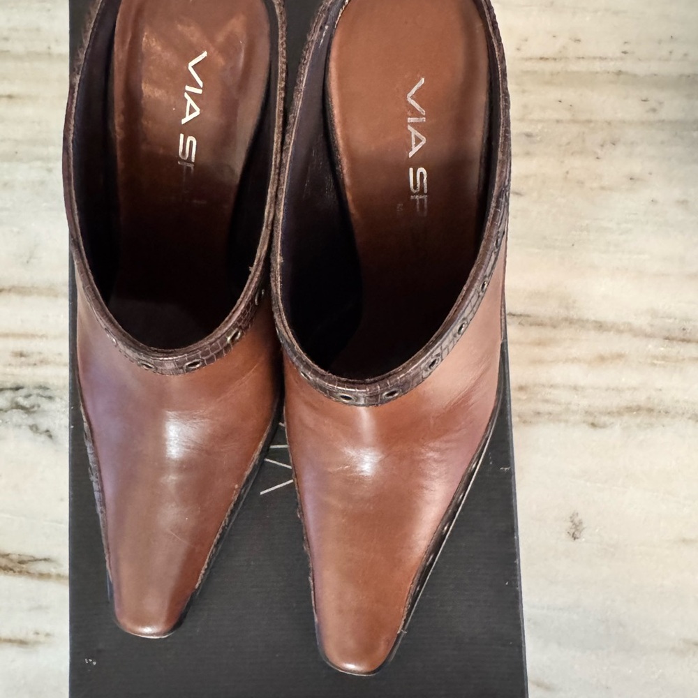 Vintage Via Spiga Dark Brown Leather Footwear